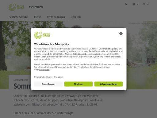 das weltweit tätige kulturinstitut der bundesrepublik deutschland? deutschkurse? interkulturelle begegnungen? informationen über deutschland?
