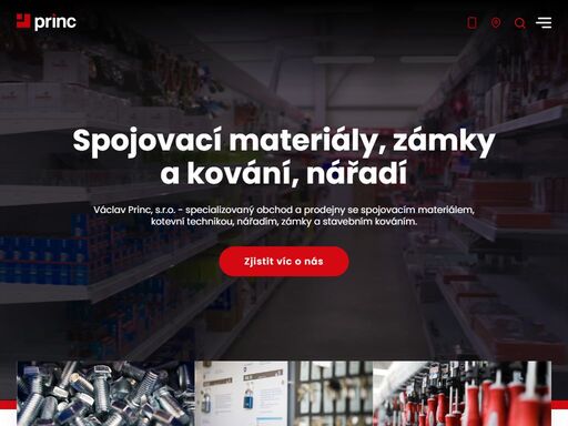 václav princ, s.r.o. - specializovaný obchod a prodejny se spojovacím materiálem, kotevní technikou, nářadím, zámky a stavebním kováním