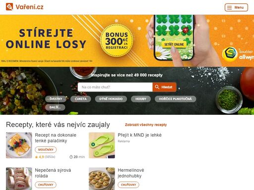 objevte něco dobrého. na vaření.cz jsou desetitisíce osvědčených receptů a stovky inspirativních článků. snadno si tu vytvoříte i vlastní on-line kuchařku!