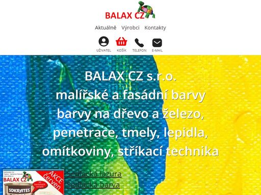barvy, laky, tmely,omítky, lepidla, malířské nářadí, stříkací technika, úklidové prostředky a drogerie.