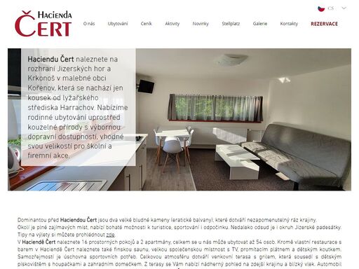 nabízíme rodinné ubytování na horách uprostřed kouzelné přírody s výbornou dopravní dostupností, vhodné svou velikostí pro školní a firemní akce. přijeďte nás navštívit - www.haciendacert.cz