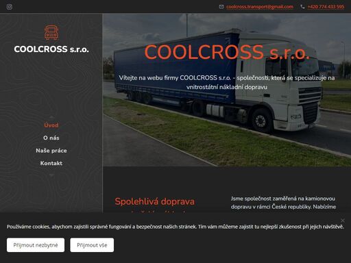 vítejte na webu firmy coolcross s.r.o. - společnosti, která se specializuje na vnitrostátní nákladní dopravu