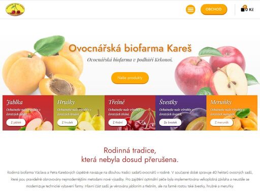 ovocnářská biofarma v podhůří krkonoš.
