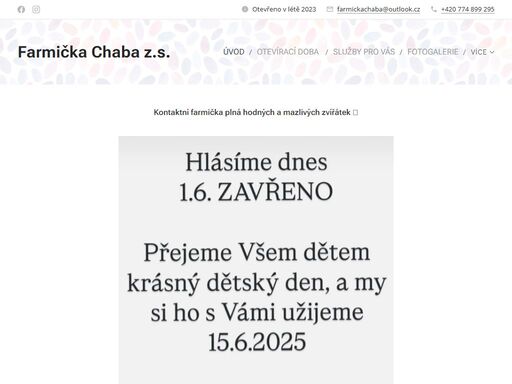 kontaktní farmička plná hodných a mazlivých zvířátek ??