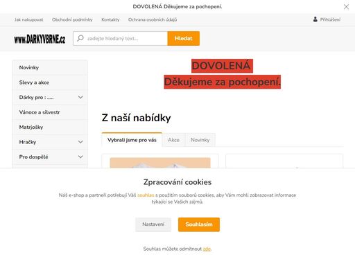 prodej netradičních dárků a hraček. vše pro karneval a párty. pro čerta. masky, paruky, pulitry, matrjošky, plechové hračky a traktory