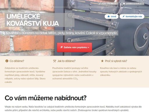 umělecké kovářství kuja — kovářství s důrazem na detail. mříže, ploty, brány, kování. cokoli si vzpomenete.