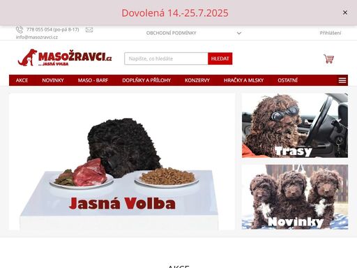 mražené maso jako krmivo pro psy a kočky - barf s možností rozvozu až domů, do misky vašich mazlíčků.