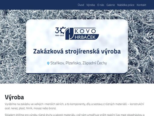 kovo hrbáček s.r.o. – zakázková strojírenská výroba