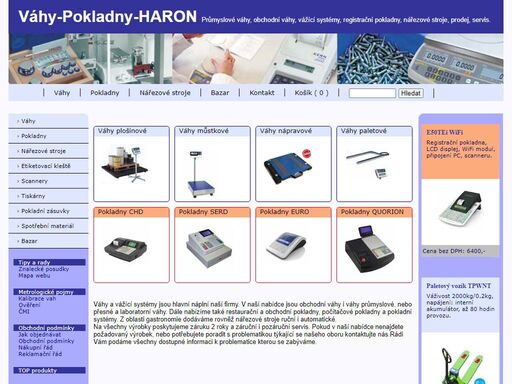průmyslové váhy, jeřábové váhy, nápravové váhy, elektronické váhy, pásové váhy, počítací váhy, laboratorní váhy, vážení zásobníků, tenzometrické snímače, indikátory k vahám, součásti vah, servis vah registrační pokladny, pokladní systémy, nářezové stroje