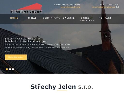 střechy na klíč rené jelen provádí práce klempířské, pokrývačské, tesařské, zednické, hromosvody včetně revizí a montáže střešních oken...