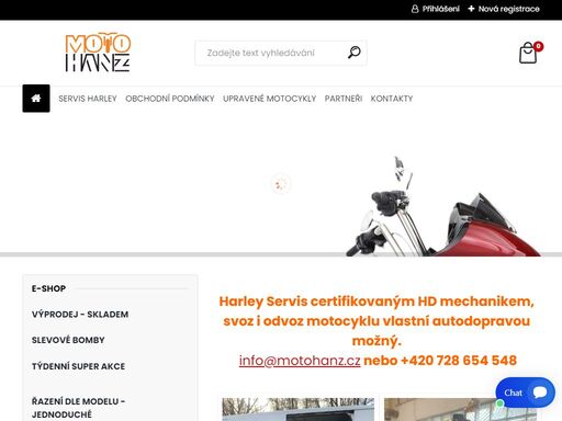 motohanz doplňky a servis harley-davidson, chopper, díly, výfuky, nářadí, helmy