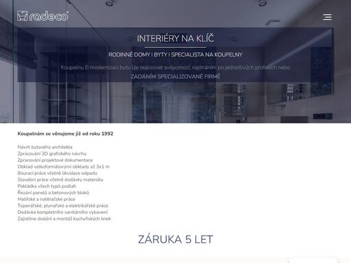 rekonstrukce interiérů, bytových jader, koupelen a rodinných domů