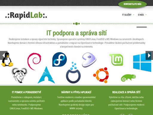 podpora systému gnu/linux, správa sítí, programování aplikací, tvorba www stránek a školení.