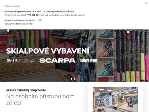 tradice od roku 1985. prodej a servis lyží v plzni, půjčovna a bazar lyžařského vybavení.