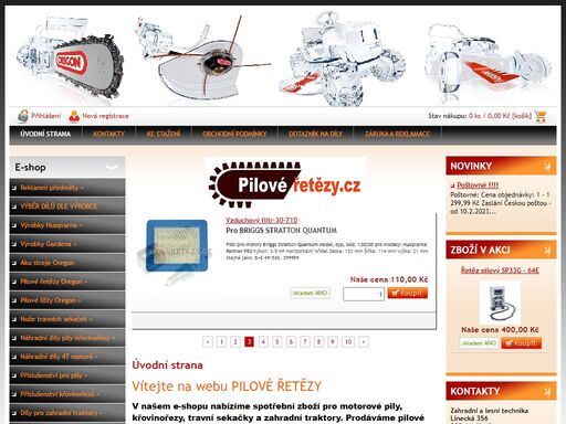 příslušenství pro motorové pily, křovinořezy a travní sekačky