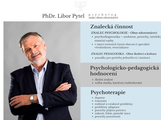 phdr. libor pytel - psycholog a znalec oboru zdravotnictví působící v praze a českých budějovicích.