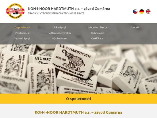koh-i-noor hardtmuth a.s., závod gumárna - o společnosti