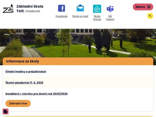 škola je obklopena zelení a patří k ní sportovní areál a školní zahrada s venkovní učebnou. vyučujeme cca 400 žáků. podívejte se na naše aktivity.