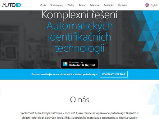 čárové kódy a rfid, ocr čtení, tisk čárových kódů a aplikace samolepicích etiket a rfid tagů, spotřebního materiálu a automatizace řízení a výroby
