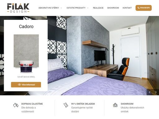 filák design - dekorativní stěrky, designové omítky, efektové povrchy k prohlédnutí a osahání v našem showroomu ve zlíně.