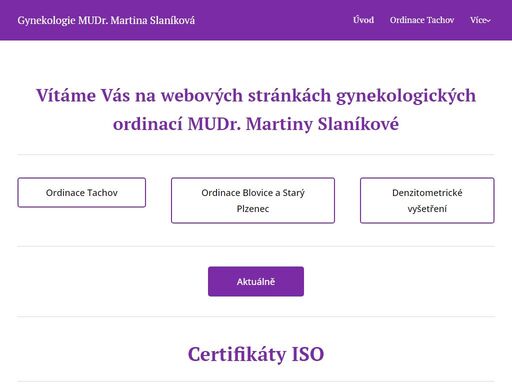 vítáme vás na webových stránkách gynekologických ordinací mudr. martiny slaníkové