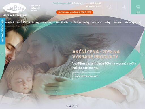 e-shop - leroy výrobce značkových produktů leroy®. specializujeme se na matrace, postele, rošty, ložnice, prošívané přikrývky a polštáře, froté a jersey prostěradla, ložn
