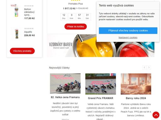 barvy framar -  zákazníky ověřená odborná prodejna a e-shop s tradicí. jsme velkoobchodní a maloobchodní prodejna barev, laků a malířských potřeb.