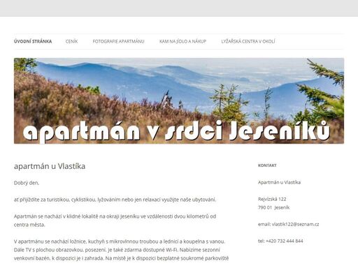 apartmán u vlastika v, ubytovaní v soukromí v jeseníku v srdci hor. přijíždíte za turistikou, cyklistikou, nebo relaxem využijte náš apartmán k ubytování