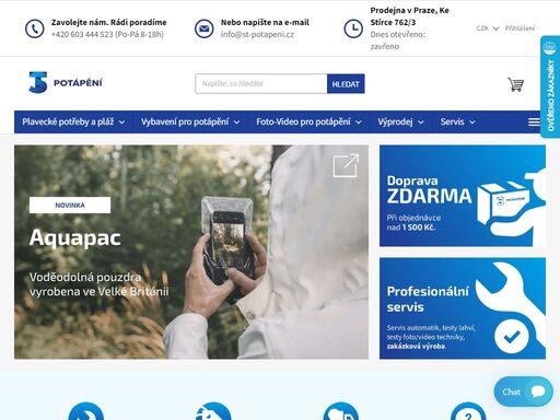 nabízíme potápěčské brýle a masky, automatiky, plavecké brýle a další potápěčské + plavecké vybavení. umíme také komplexní servis a údržbu.