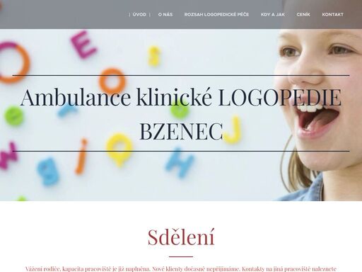 vážení rodiče, kapacita pracoviště je již naplněna. nové klienty dočasně nepřijímáme. kontakty na jiná pracoviště naleznete na www.klinickalogopedie.cz.