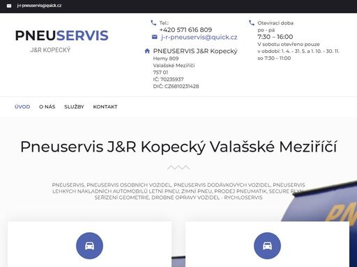 pneuservis kopecký valašské meziříčí - pneuservis osobních vozidel, prodej pneu