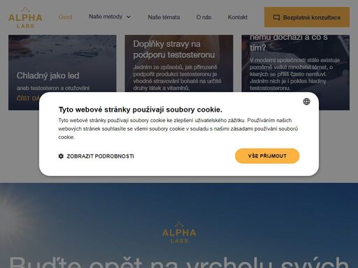 alphalabs nabízí testosteronovou terapii pro muže, kteří si přejí udržet skvělou fyzickou a psychickou kondici navzdory pokročilému. konzultace je zdarma.