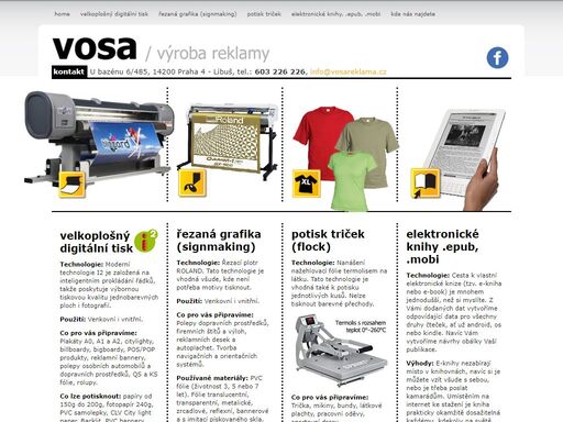 velkoplošný digitální tisk – formáty a0, a1, a2, a3, a4, řezaná grafika - samolepky, potisk triček, grafické zpracování letáků, časopisů, brožur.