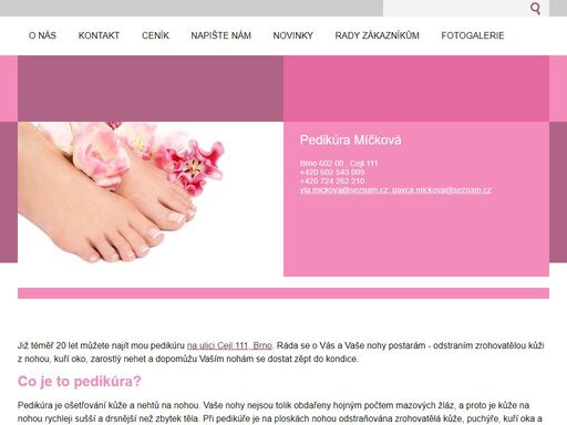 tradiční pedikúra v brně s již téměř 20ti letými zkušenostmi. snadná dostupnost z centra brna.
