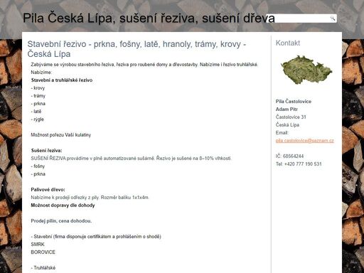 sušení řeziva česká lípa, prodej palivového dřeva, prodej pilin, pyliny na prodej