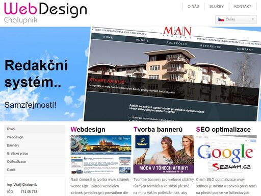 naší činností je tvorba www stránek, tvorba bannerů, webdesign, seo optimalizace a registrace do katalogů.