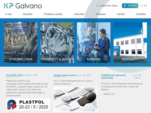  linka pro galvanické pokovení plastových dílců, laboratoř pro analýzu výrobků.