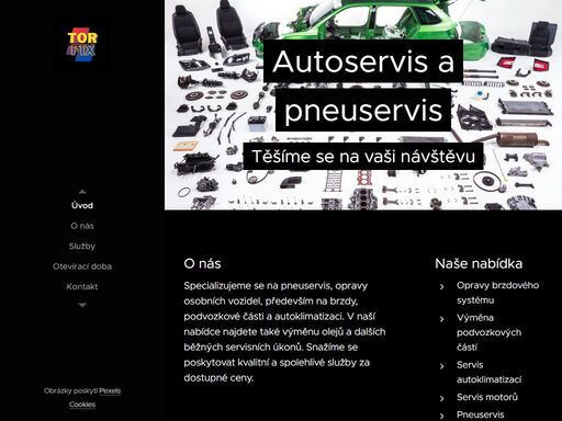 specializujeme se na pneuservis, opravy osobních vozidel, především na brzdy, podvozkové části a autoklimatizaci. v naší nabídce najdete také výměnu olejů a dalších běžných servisních úkonů. snažíme se poskytovat kvalitní a spolehlivé služby za dostupné ceny.