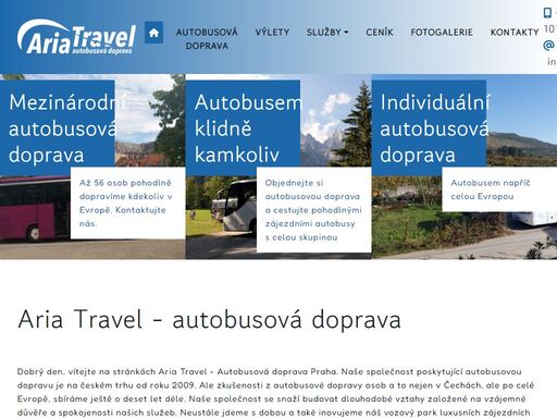 autobusová doprava - aria travel praha.