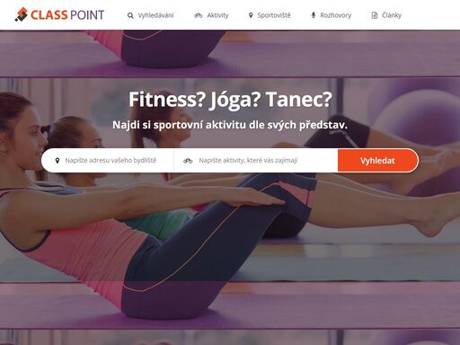 najděte si sportovní aktivitu dle svých představ na class point.