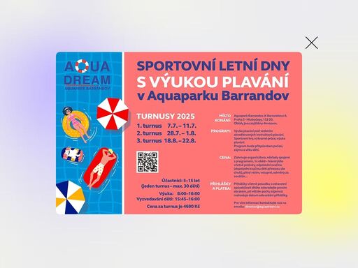 přijďte se i vy podívat do našeho moderně vybaveného aquadreamu na barrandově! v našem aquaparku si mezi vířivkami, tobogány, brouzdališti, 25m bazénem a dalšími atrakcemi si určitě přijde každý na své...