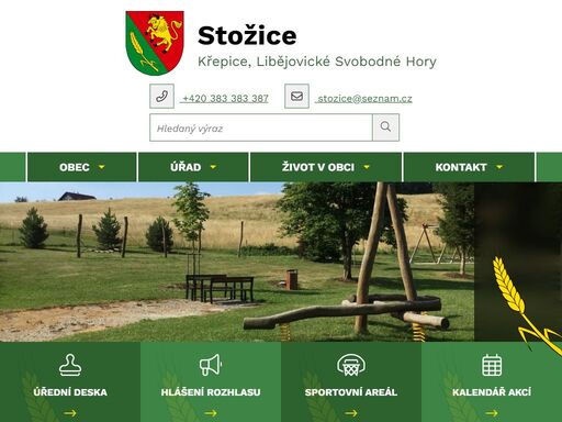 oficiální stránky obce stožice