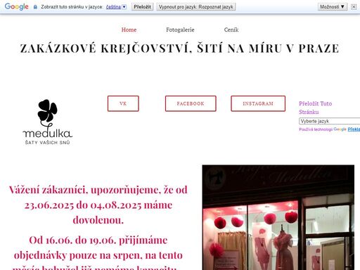 nabízíme šití na míru, včetně oděvů, svatební a společenské,  a panské a dámské , dětské a pro zvířata.
