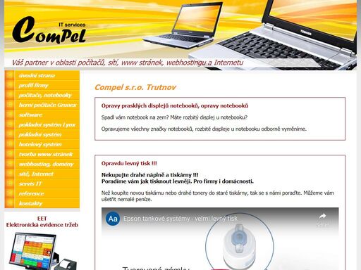 compel trutnov- počítače, notebooky, netbooky, výpočetní technika, tvorba a správa www stránek, redakční systémy, webhosting