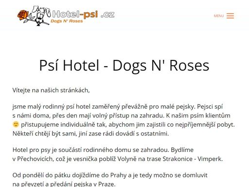 jsme malý rodinný psí hotel zaměřený převážně pro malé pejsky. pejsci spí s námi doma, přes den mají volný přístup na zahradu.