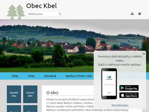 oficiální stránky obce kbel