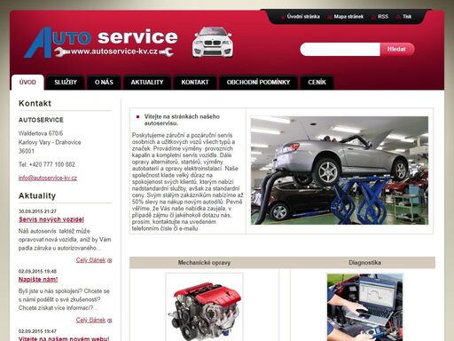 autoservis,autoservice,auto,interiér,čištění,karlovy vary,, poskytujeme servis osobních a užitkových vozů všech typů a značek. provádíme výměny olejů, brzdových destiček a jiné drobné opravy. dále opravy alternátorů, startérů, výměny autobaterií a opravy elektroinstalací. naše společnost klade velký důraz na spokojenost svých klientů, kterým nabízí nadstandardní služby, avšak za standardní ceny. pevně věříme, že vás naše nabídka zaujala, v případě zájmu či jakéhokoli dotazu nás prosím kontaktujte na uvedených telefonních číslech.