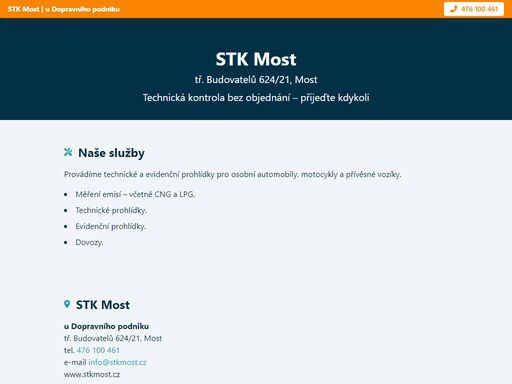 stk most u dopravního podniku – technická kontrola bez objednání. technické kontroly i měření emisí.