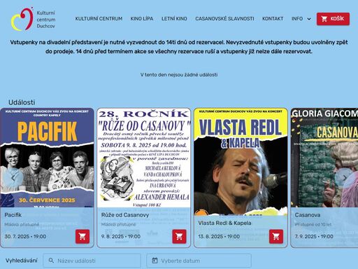 kompletní program, vstupenky online, kontakt a všechny informace o kulturní centrum duchcov.
