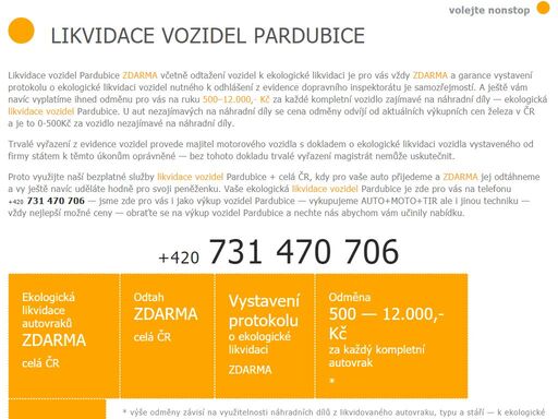 likvidace vozidel pardubice + celá čr s odtahem zdarma a bonusem pro vás - výkup vozidel pardubice